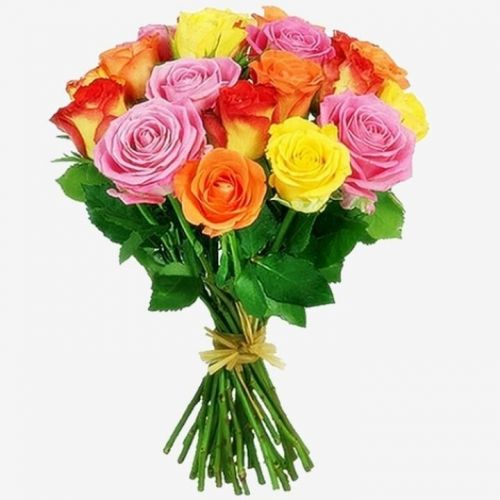 Купить 15 разноцветных роз с доставкой по Балашихе